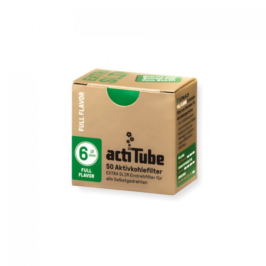 FILTRE A CHARBON ACTITUBE EXTRA SLIM FULL FLAVOR 6 MM x50